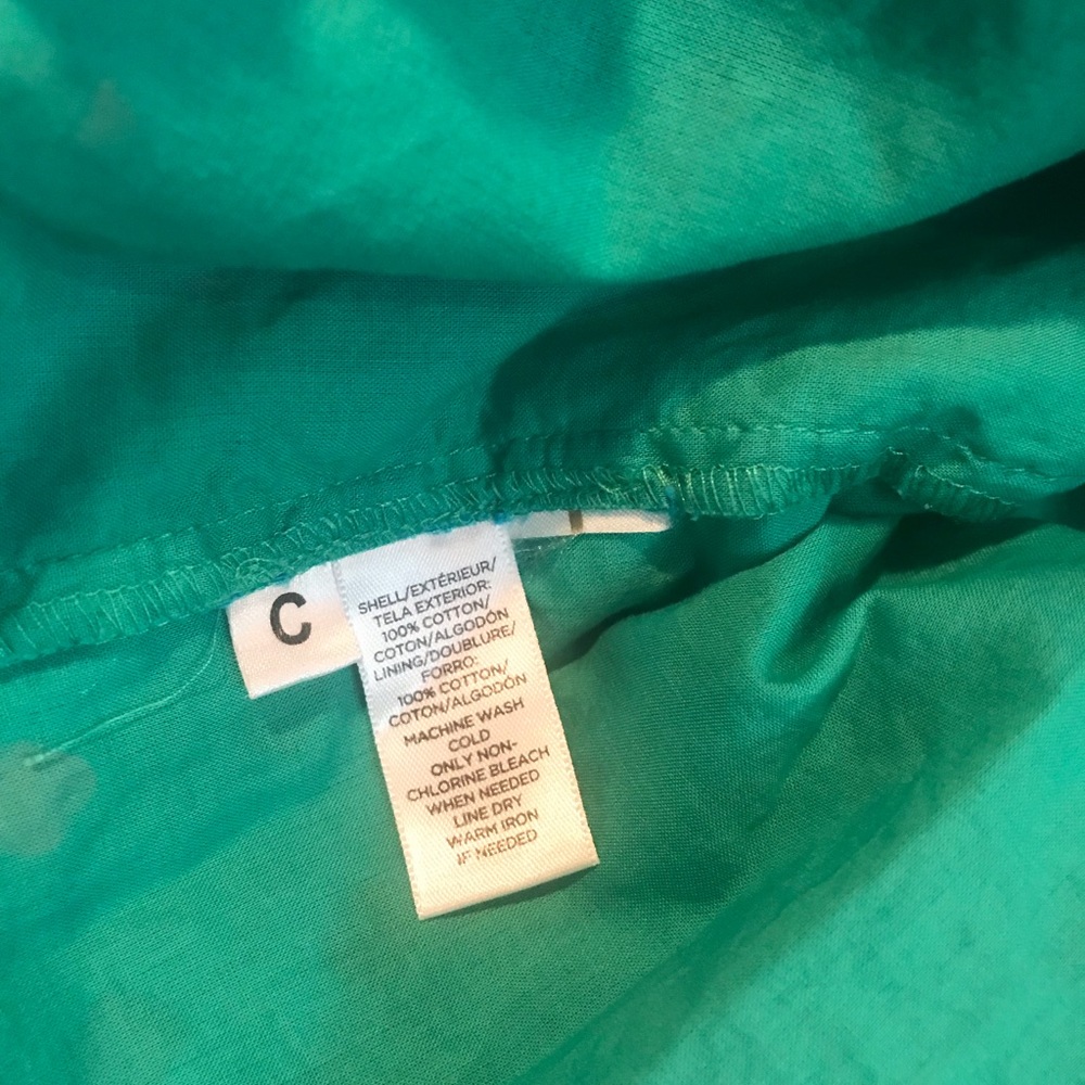 LOFT turquoise/green A-line eyelet mini dress, size 2 - Picture 7 of 7